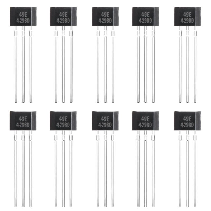 FOXTIP 22Pcs 49E OH49E SS49E S49E Hall Effect Sensor – 3-Pin TO-92S Magnetic Field Detector - Image 1